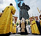 В День Крещения Руси Предстоятель Русской Церкви совершил молебен у памятника равноапостольному князю Владимиру в Москве