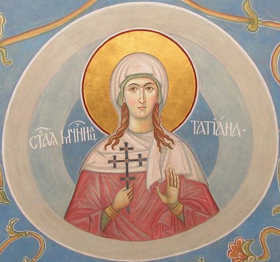 Мученица Татьяна; фреска храма Петра и Павла в Ясеневе, Москва. Изображение с сайта k-istine.ru