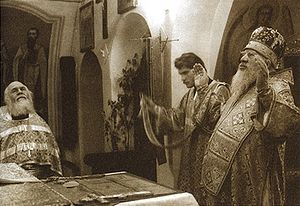 Митрополит Иоанн в Никольской церкви Федоровского собора