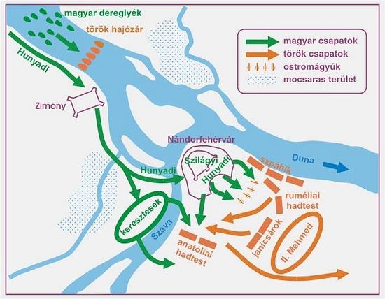 Венгерская карта Белградской битвы 1456 г.